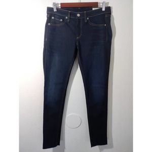 Rag & Bone Dearborn Dark Wash Blue Released Raw Hem Skinny Jeans Size 29